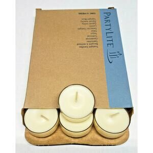 Vintage Partylite Tealights 12 Candles NOS "White Tea & Fir" p1f/v04453